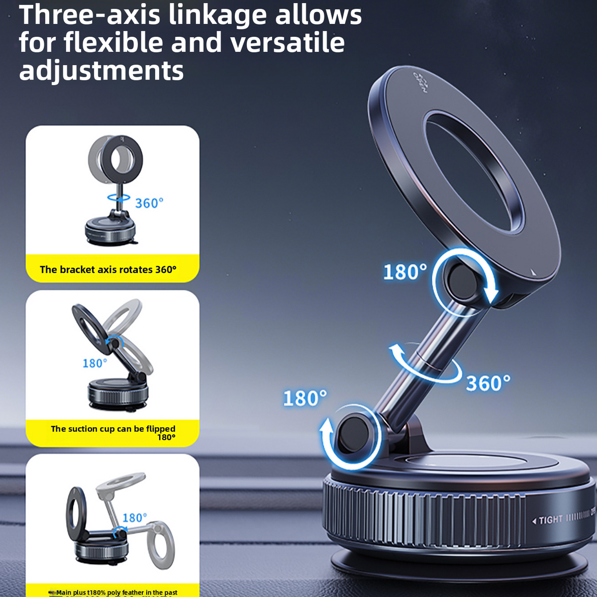Universal Car Mobile Phone Holder with Magnetic Suction