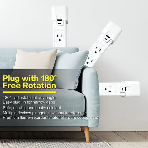 Global Best-Selling American Standard USB Retractable Extension Socket Converter Multi-Socket Wireless Rotating Power Strip