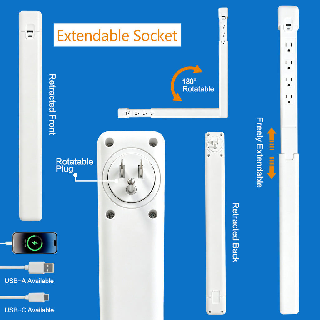 Global Best-Selling American Standard USB Retractable Extension Socket Converter Multi-Socket Wireless Rotating Power Strip